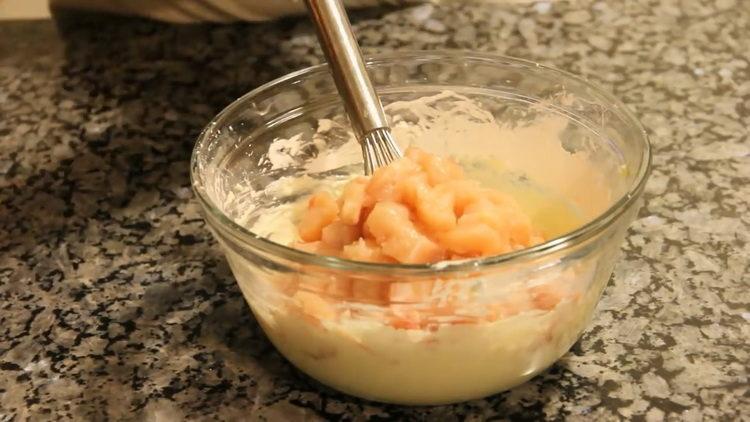 добавете пилешко месо