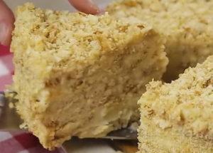 Tort Napoleon fără coacere rețetă pas cu pas cu fotografie