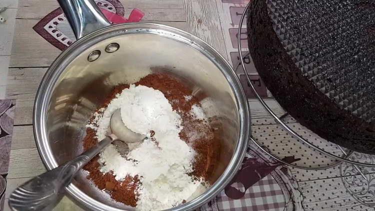 mélanger la farine et le cacao séparément