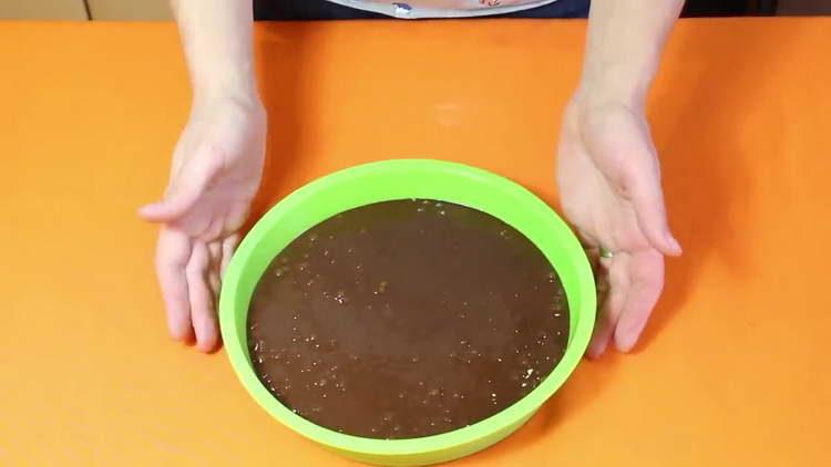 pour the dough into a mold