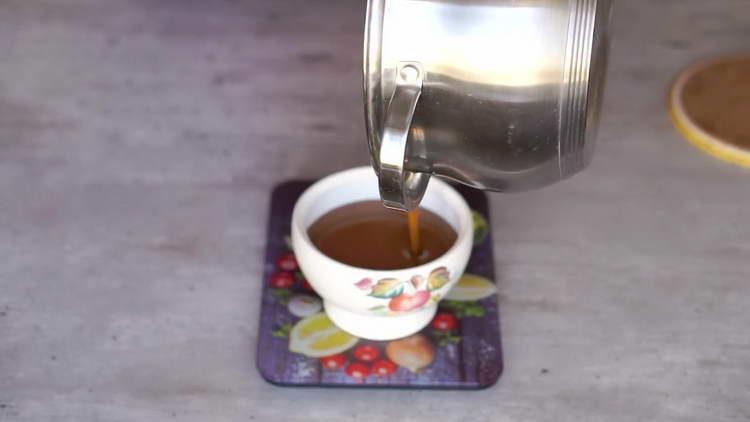 pour caramel into a bowl
